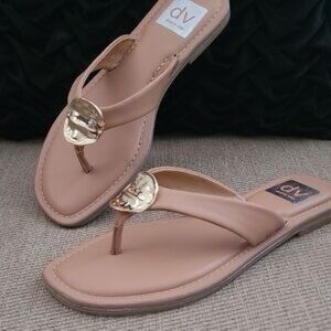 DV by Dolce Vita Women's Sandals in Tan with Gold Detail